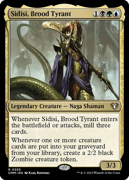 Sidisi, Brood Tyrant, Magic card CMM 355 — Commander Masters set