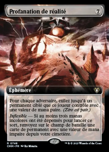 Profanation de réalité, carte Magic CMM 746 — extension Commander Masters