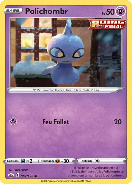 Polichombr, carte Pokémon CRE 62 — extension Règne de Glace