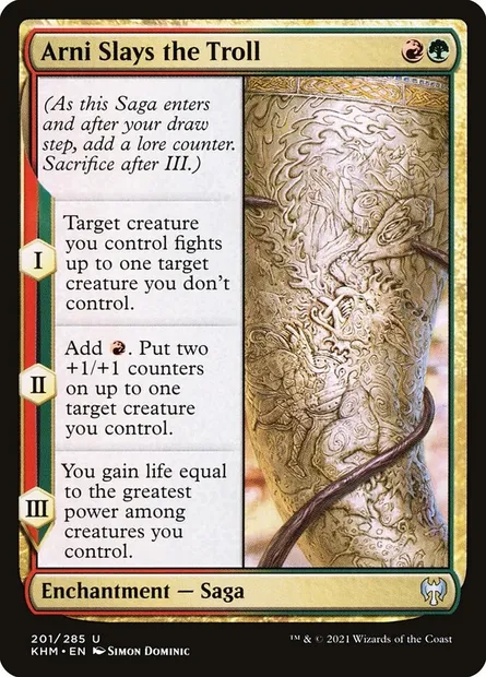 Arni Slays the Troll, Magic card KHM 201 — Kaldheim set