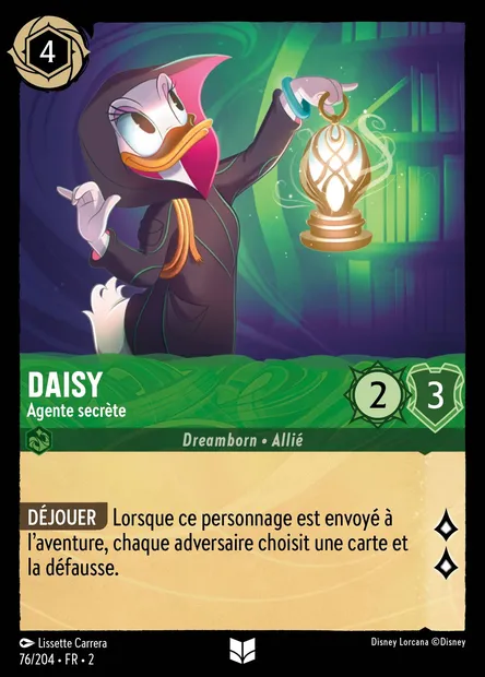 Daisy - Agente secrète, carte Disney Lorcana CH2-076 — extension L'Ascension des Floodborn