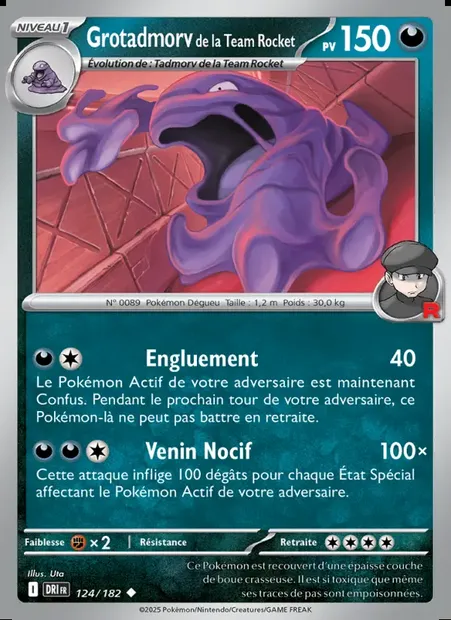 Grotadmorv de la Team Rocket, carte Pokémon DRI 124 — extension Rivalités Destinées