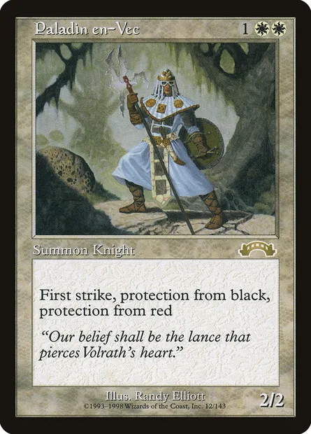 Paladin en-Vec, Magic card EXO 12 — Exodus set
