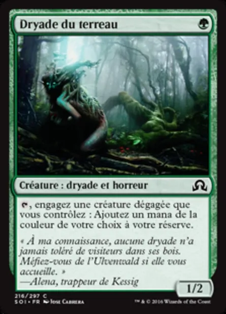 Dryade du terreau, carte Magic SOI 216 — extension Ténèbres sur Innistrad
