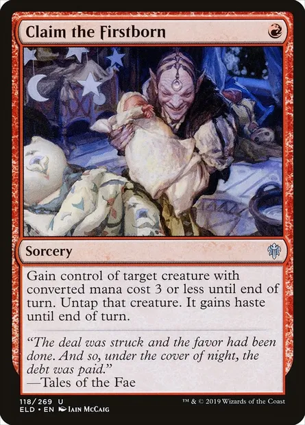 Claim the Firstborn, Magic card ELD 118 — Throne of Eldraine set