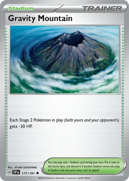 Gravity Mountain, Pokémon card SSP 177 — Surging Sparks set