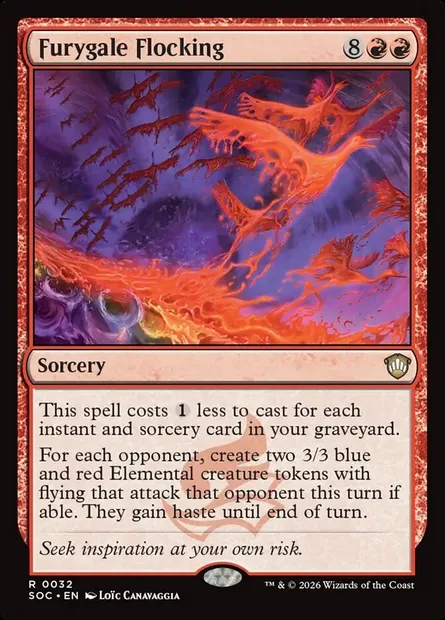 Furygale Flocking, Magic card SOC 32 — Secrets of Strixhaven Commander set