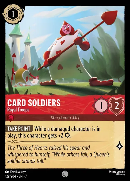 Card Soldiers - Royal Troops, Disney Lorcana card CH7-129 — Archazia's Island set