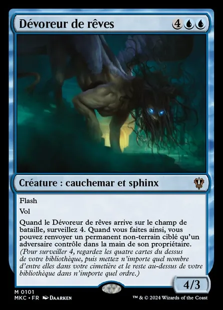 Dévoreur de rêves, carte Magic MKC 101 — extension Murders at Karlov Manor Commander
