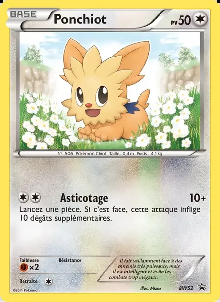 Ponchiot, carte Pokémon BW 52 — extension Promo BW