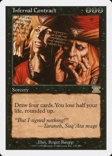 Infernal Contract, Magic card 6ED 139 — Classic Sixth Edition set