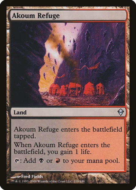 Akoum Refuge, Magic card ZEN 210 — Zendikar set