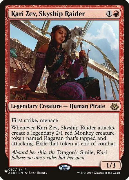 Kari Zev, pillarde de vaisseau volant, carte Magic PLST AER-87 — extension The List