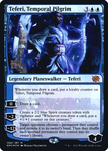 Teferi, Temporal Pilgrim, Magic card PBRO 66s — The Brothers' War Promos set