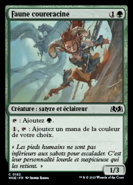 Faune coureracine, carte Magic WOE 182 — extension Wilds of Eldraine