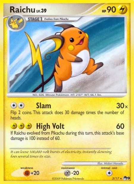 Raichu, Pokémon card P9 3 — POP Series 9 set
