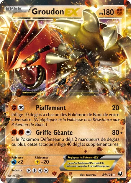Groudon-EX, carte Pokémon DEX 54 — extension Explorateurs Obscurs