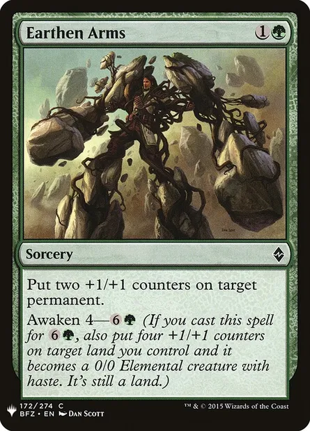 Earthen Arms, Magic card PLST BFZ-172 — The List set