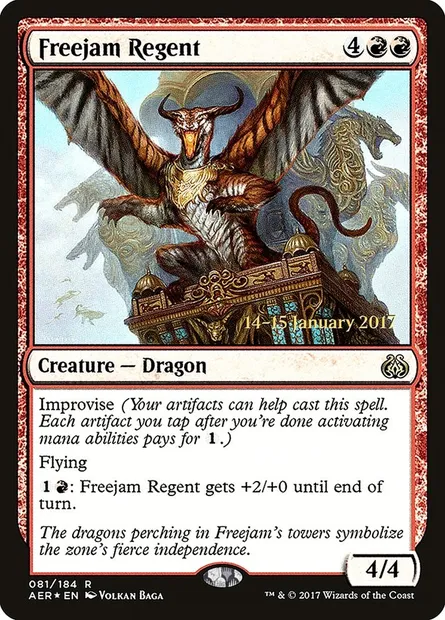 Freejam Regent, Magic card PAER 81s — Aether Revolt Promos set