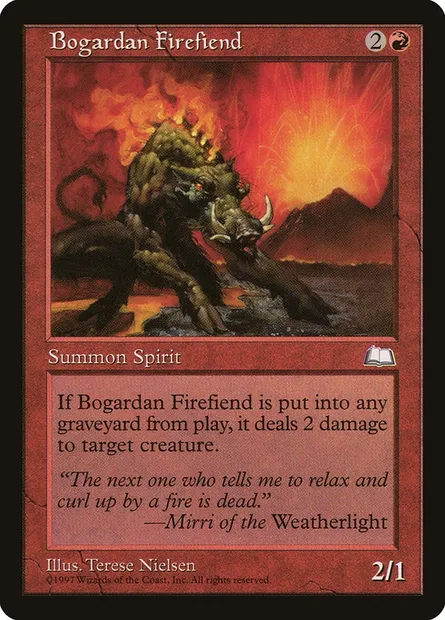 Bogardan Firefiend, Magic card WTH 91 — Weatherlight set