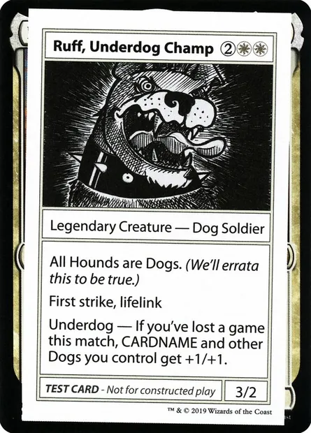 Ruff, Underdog Champ, Magic card CMB2 10 — Mystery Booster Playtest Cards 2021 set