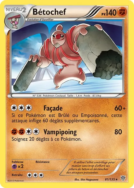 Bétochef, carte Pokémon PLS 81 — extension Tempète Plasma