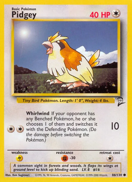 Pidgey, Pokémon card B2 86 — Base Set 2 set