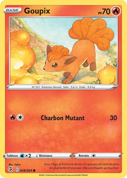 Goupix, carte Pokémon FST 28 — extension Poing de Fusion