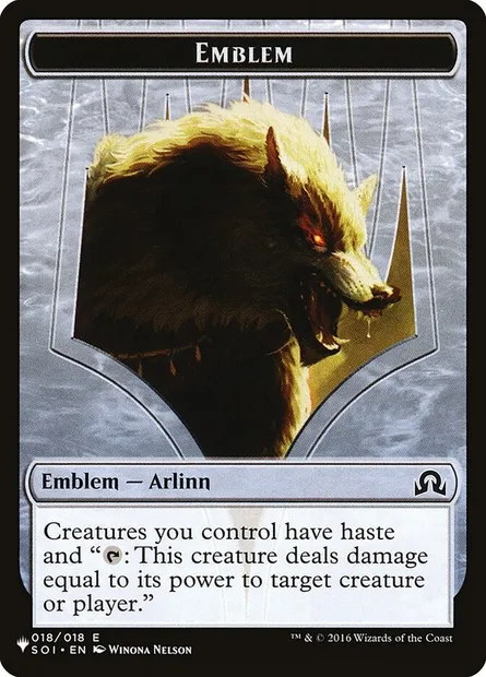 Arlinn, Embraced by the Moon Emblem, carte Magic PLST TSOI-18 — extension The List