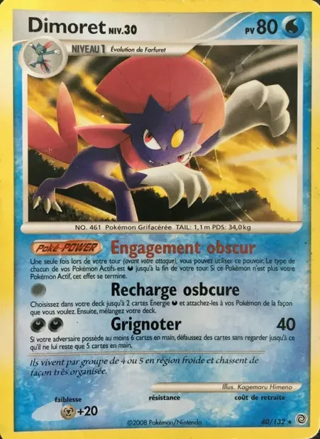 Dimoret, carte Pokémon SW 40 — extension Merveilles Secrètes
