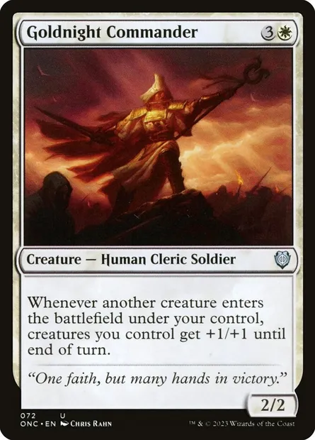 Goldnight Commander, Magic card ONC 72 — Phyrexia: All Will Be One Commander set