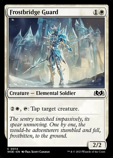 Frostbridge Guard, Magic card WOE 14 — Wilds of Eldraine set