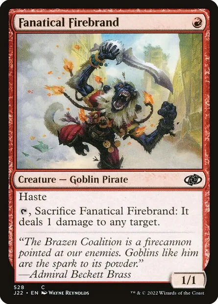 Fanatical Firebrand, Magic card J22 528 — Jumpstart 2022 set