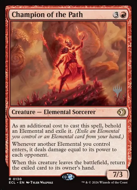 Champion de la voie, carte Magic PECL 130p — extension Lorwyn Eclipsed Promos