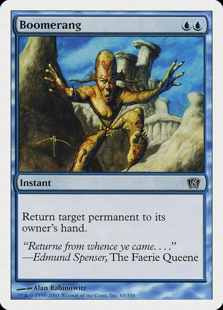 Boomerang, carte Magic 8ED 63 — extension Huitième Edition