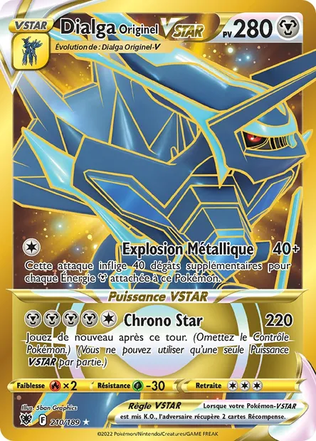 Dialga Originel VSTAR, carte Pokémon ASR 210 — extension Astres Radieux