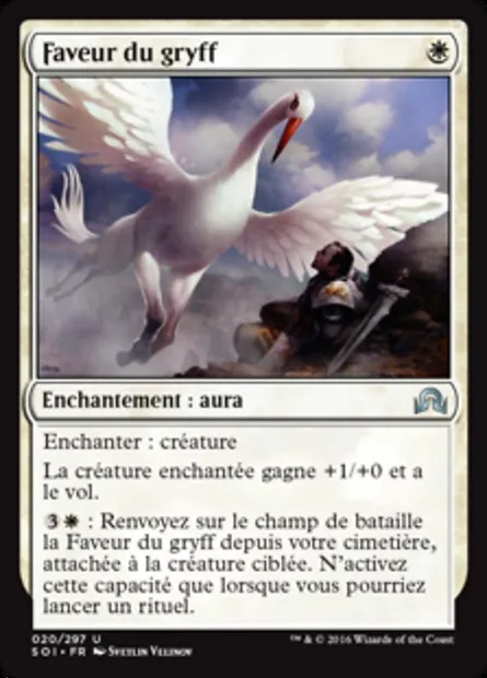 Faveur du gryff, carte Magic SOI 20 — extension Ténèbres sur Innistrad