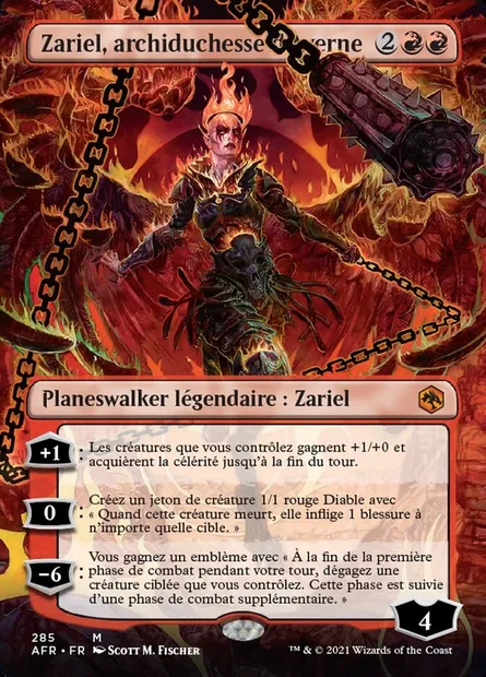 Zariel, archiduchesse d'Averne, carte Magic AFR 285 — extension Forgotten Realms: Aventures dans les Royaumes Oubliés
