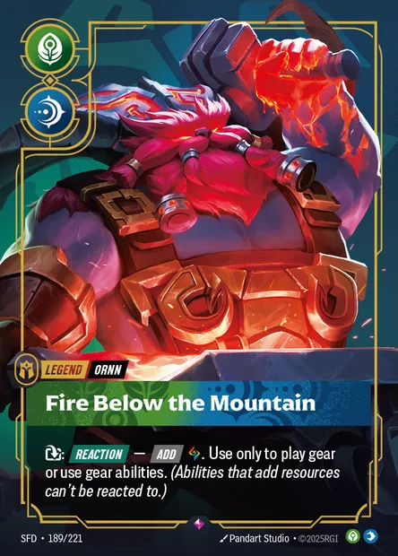 Fire Below the Mountain, Riftbound card SFD 189 — Spiritforged set