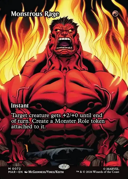 Rage monstrueuse, carte Magic MAR 72 — extension Marvel Universe