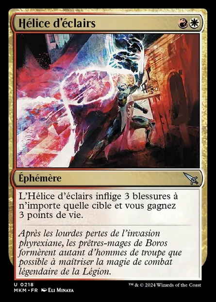 Hélice d'éclairs, carte Magic MKM 218 — extension Murders at Karlov Manor