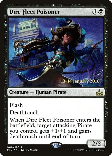 Empoisonneuse de la Flotte implacable, carte Magic PRIX 68s — extension Rivals of Ixalan Promos
