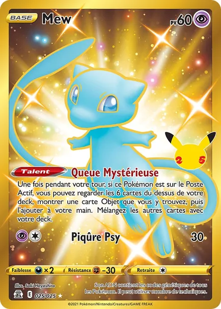 Mew, carte Pokémon CEL 25 — extension Célébrations
