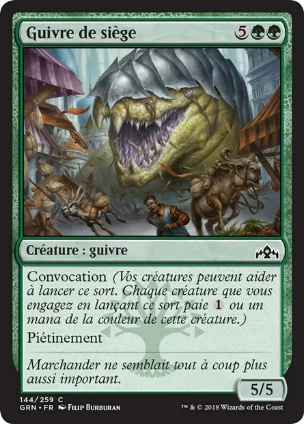 Guivre de siège, carte Magic GRN 144 — extension Les Guildes de Ravnica