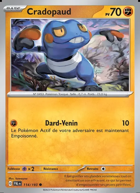 Cradopaud, carte Pokémon PAL 114 — extension Évolutions à Paldea