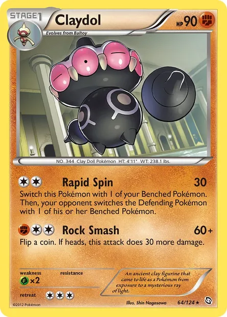 Claydol, Pokémon card DRX 64 — Dragons Exalted set