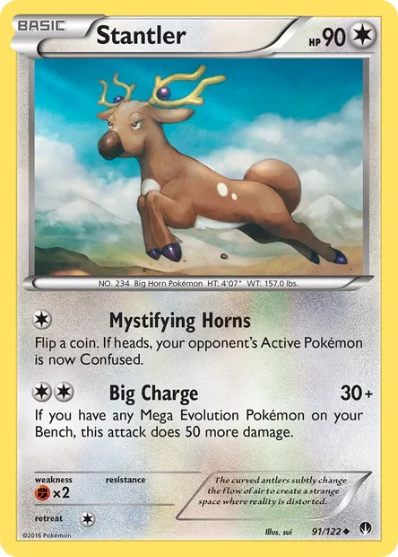 Stantler, Pokémon card BKP 91 — BREAKpoint set