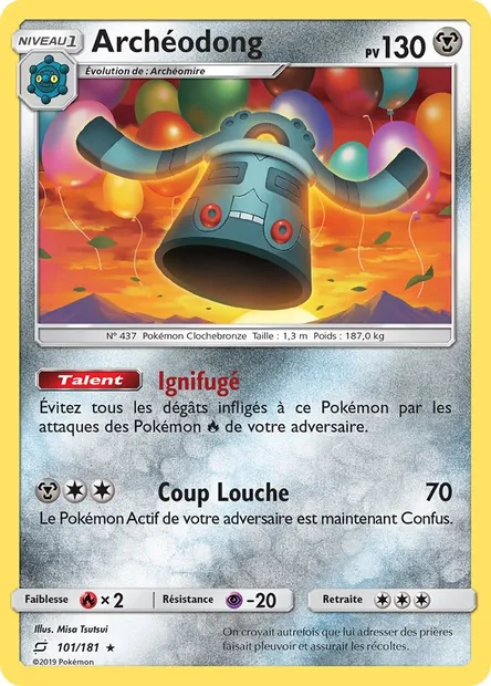 Archéodong, carte Pokémon TEU 101 — extension Duo de Choc