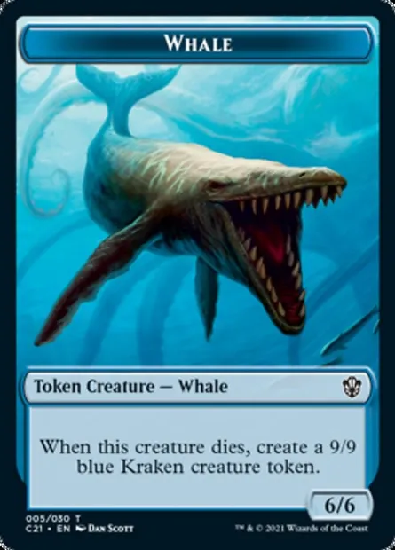 Whale, carte Magic TC21 5 — extension Commander 2021 Tokens