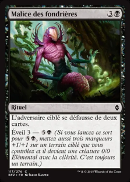 Malice des fondrières, carte Magic BFZ 117 — extension La bataille de Zendikar